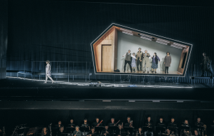Stage design: Thilo Ullrich. Light design: Sascha Zauner. From Kát'a Kabanová, Bergen National Opera 2023.
