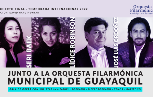 Seri Baek, Lídice Robinson, José Luis Ordoñez and Diego Zamora with the guayaquil philharmonic: Opera Gala