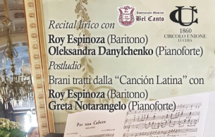 Recital Lirico del Baritono Roy Espinoza e Oleksandra Danylchenko (pianoforte): Recital