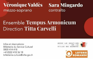 Genio Barocco Sara Mingardo, contralto Véronique Valdès, mezzo-soprano Titta Carvelli, direction Tempus Armonicum: Concert Various
