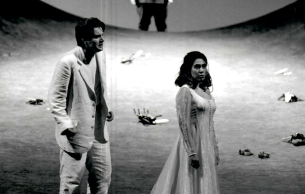 Pelléas (Anders Larsson), Golaud (José van Damm) in Pelléas et Mélisande (Debussy) at La Monnaie 1999