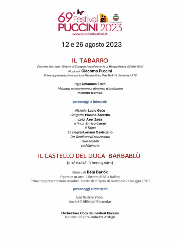 Il Tabarro/ Il Castello di Barbablu: Il tabarro Puccini (+1 More)