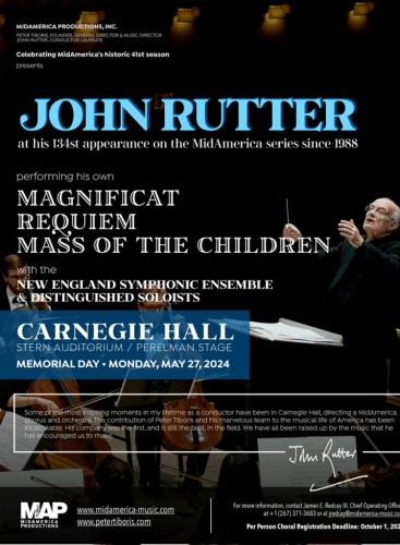 John Rutter conducts his own works on Memorial Day: Magnificat John Rutter (+2 More)