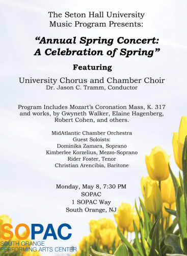 Annual Spring Concert: A Celebration of Spring: Mass in C Major, K. 317 Mozart