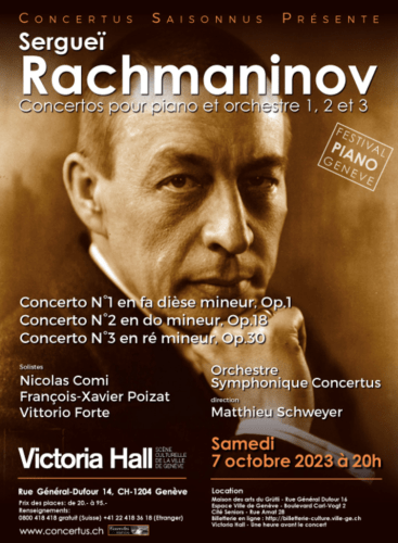 Orchestre Symphonique Concertus Matthieu Schweyer, direction: Piano Concerto No. 1 in F sharp minor, Op. 1 Rachmaninoff (+2 More)