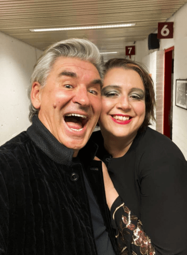 Soprano Leah Crowne back stage with tenor Zoran Todorovich