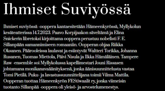 Show all photos of Ihmiset Suviyössä (People in the Summernight)