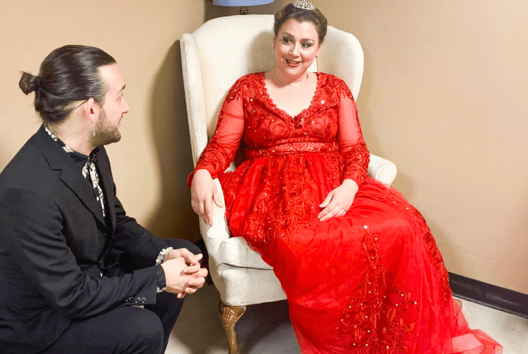 Soprano Leah Crowne backstage at the Strand Theater