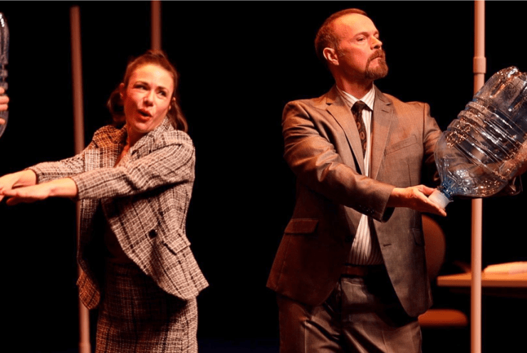 Sarah Wolfson (Jeannie) and Troy Cook (Tom) in FAT PIG
