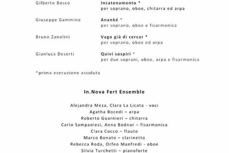 Programma Festival "C'è del Nuovo". Pesaro