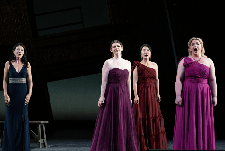 Shan Hai, Cecelia McKinley, So Ry Kim, and Caroline Corrales in a scene from Britten's "Peter Grimes"