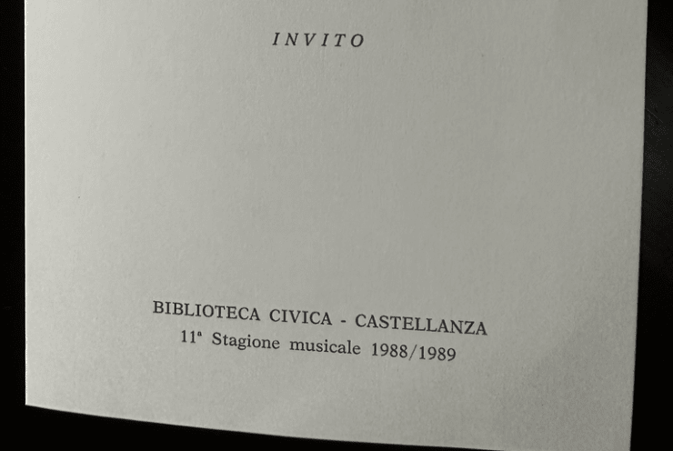 Invito della Biblioteca civica di Castellanza per Concerto sinfonico diretto da Ignazio Alfarano solista Francesca Pagnini ( Flauto )