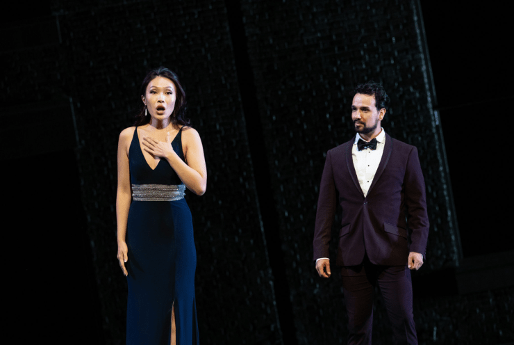 Shan Hai and Kevin Godínez in a scene from Mozart's "Don Giovanni"