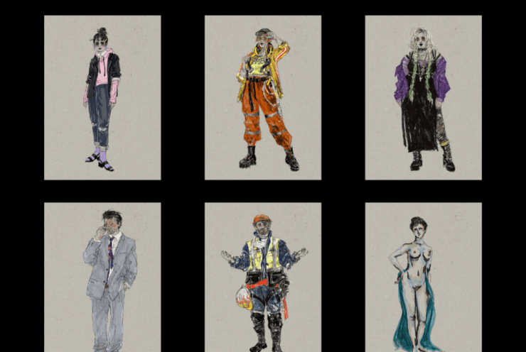 Costume designs by Sabina Myers