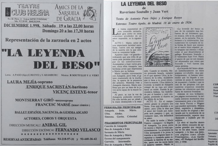 LA LEYENDA DEL BESO (Soutullo y Vert): La Leyenda del Beso