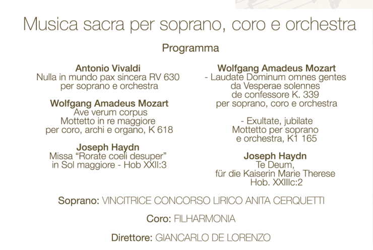 Musica sacra per soprano, coro e orchestra: Nulla in mundo pax sincera, RV 630 Vivaldi (+5 More)